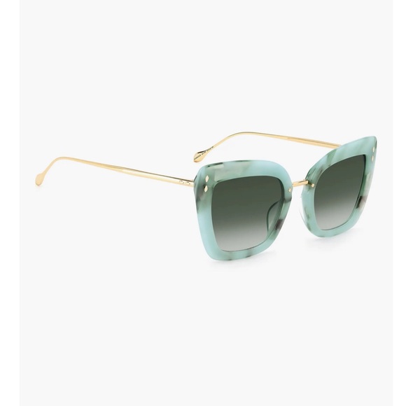 Isabel Marant Green & Gold Metal Gradient Sunglass - Picture 3 of 5